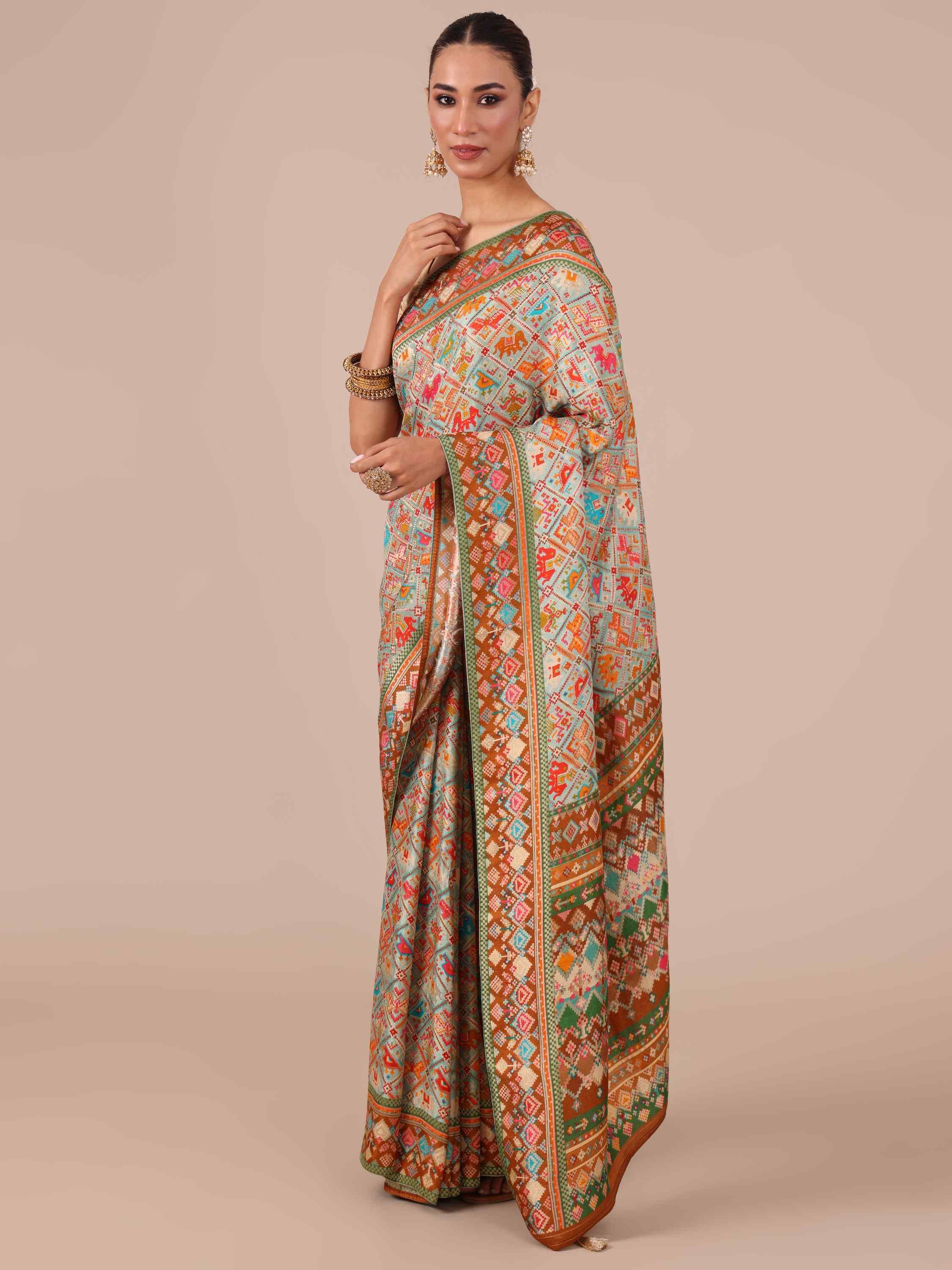 Pista Silk Saree - House of Surya