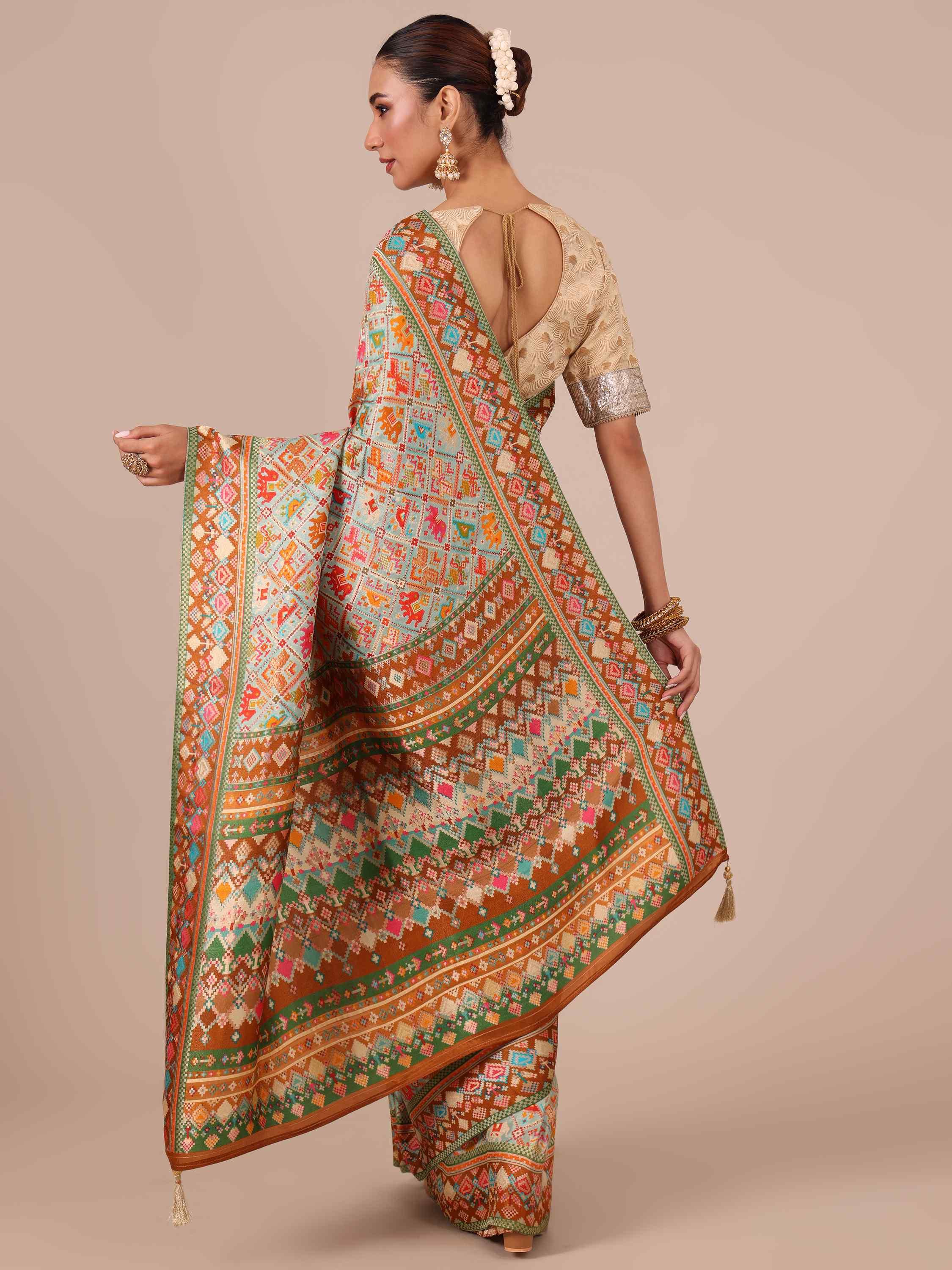 Pista Silk Saree - House of Surya