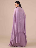 Lavender Color Georgette Drape Lehenga with Jacket - House of Surya