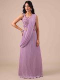 Lavender Color Georgette Drape Lehenga with Jacket - House of Surya