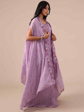 Lavender Color Georgette Drape Lehenga with Jacket - House of Surya