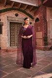 Wine Color Lycra Drape Saree With Sequins, Cut Dana & Pearl Work - House of Surya