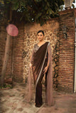 Brown Color Drape Saree With Cutdana & Pearl Work - House of Surya
