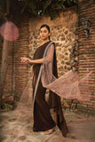 Brown Color Drape Saree With Cutdana & Pearl Work - House of Surya