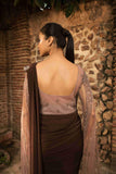 Brown Color Drape Saree With Cutdana & Pearl Work - House of Surya