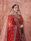 Maroon Velvet Bridal Lehenga with Zari, Zarkan & Poth Work - House of Surya