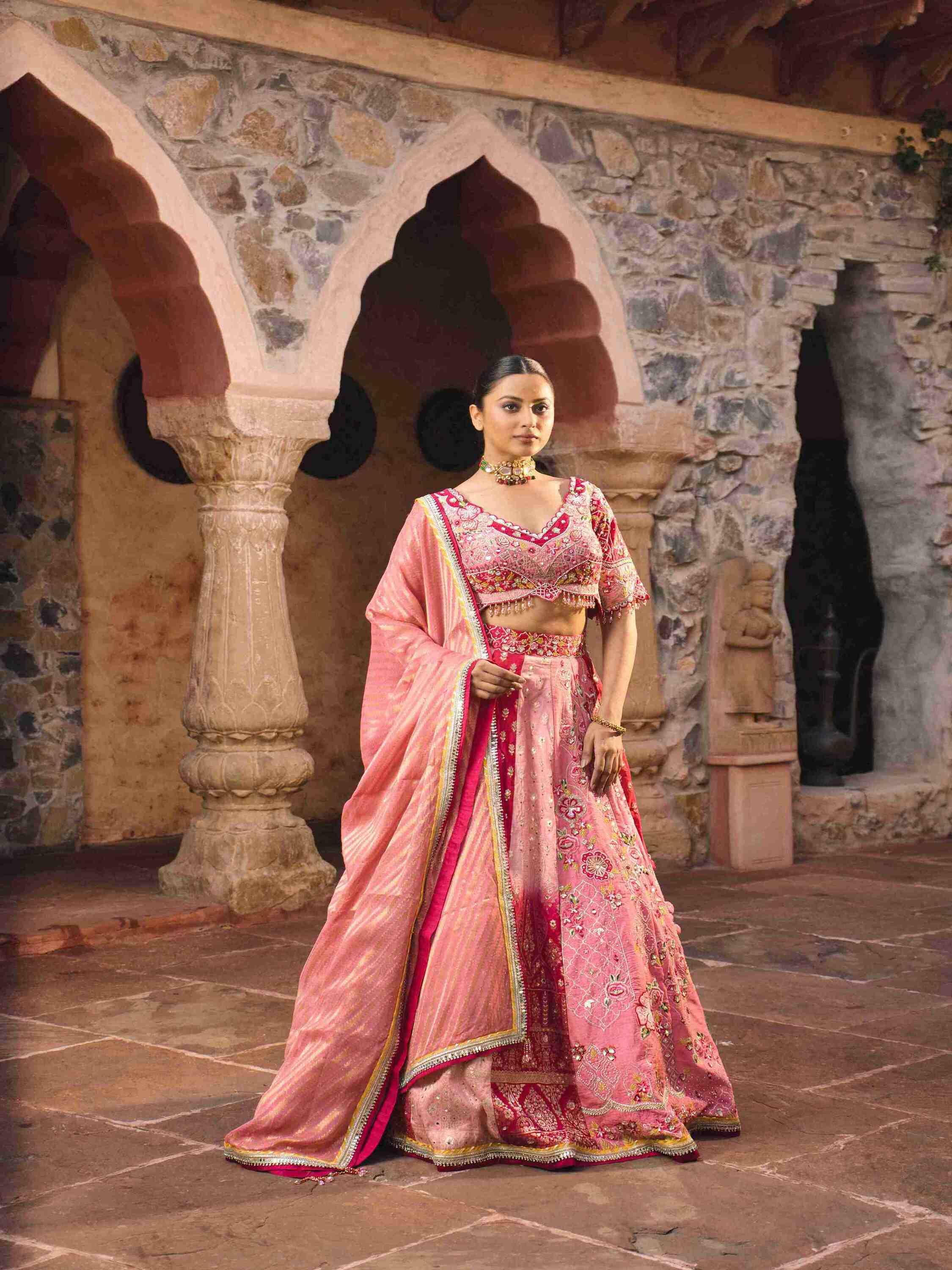 Buy Pink Lehenga Choli Online – House of Surya