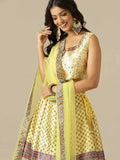 Printed Silk Lehenga Choli with Matching Net Dupatta - House of Surya
