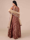 Wine Khaddi Georgette Anarkali with Net Dupatta - House of Surya