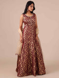 Wine Khaddi Georgette Anarkali with Net Dupatta - House of Surya