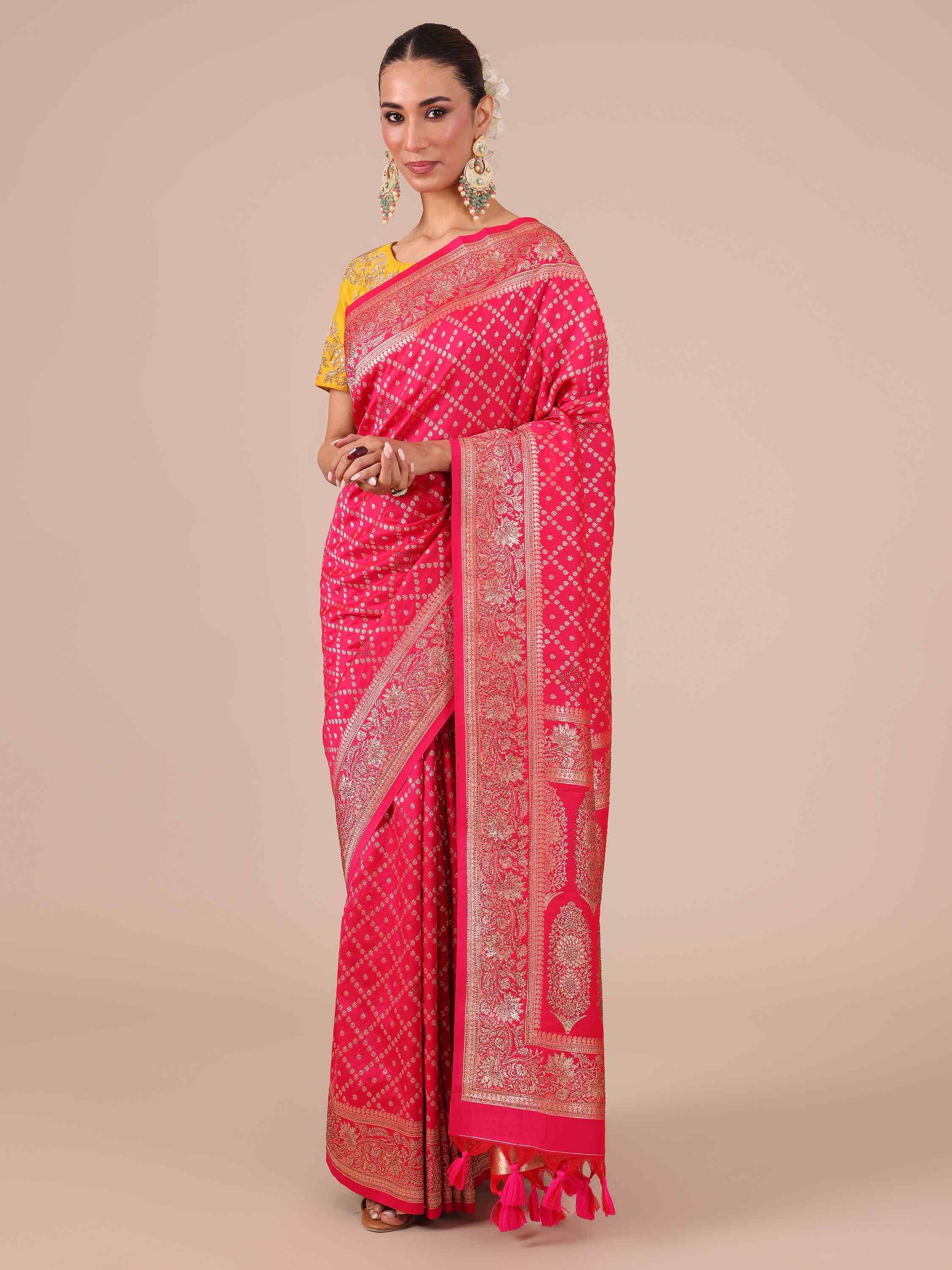 Rani Satin Silk Saree - House of Surya