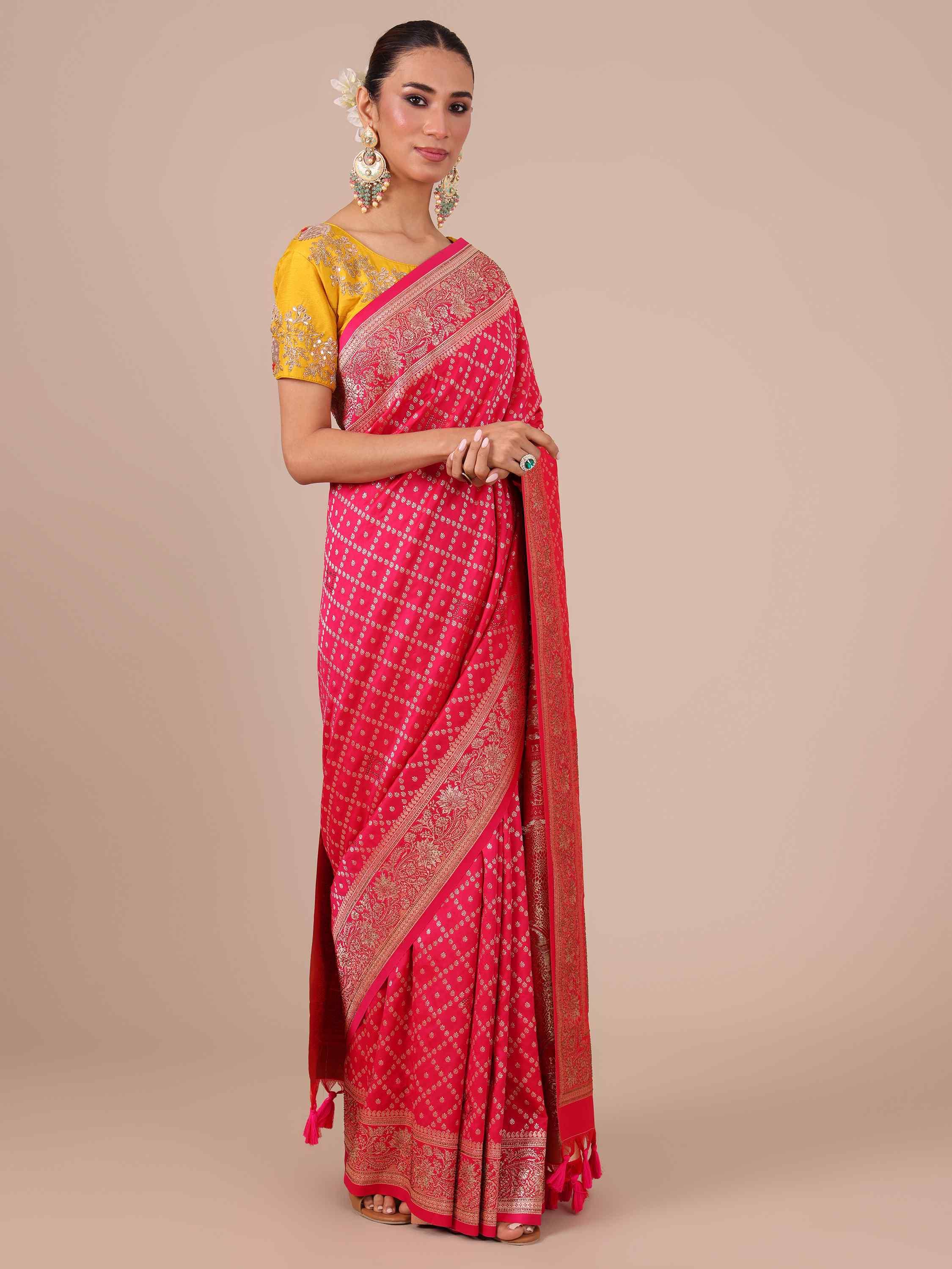 Rani Satin Silk Saree - House of Surya