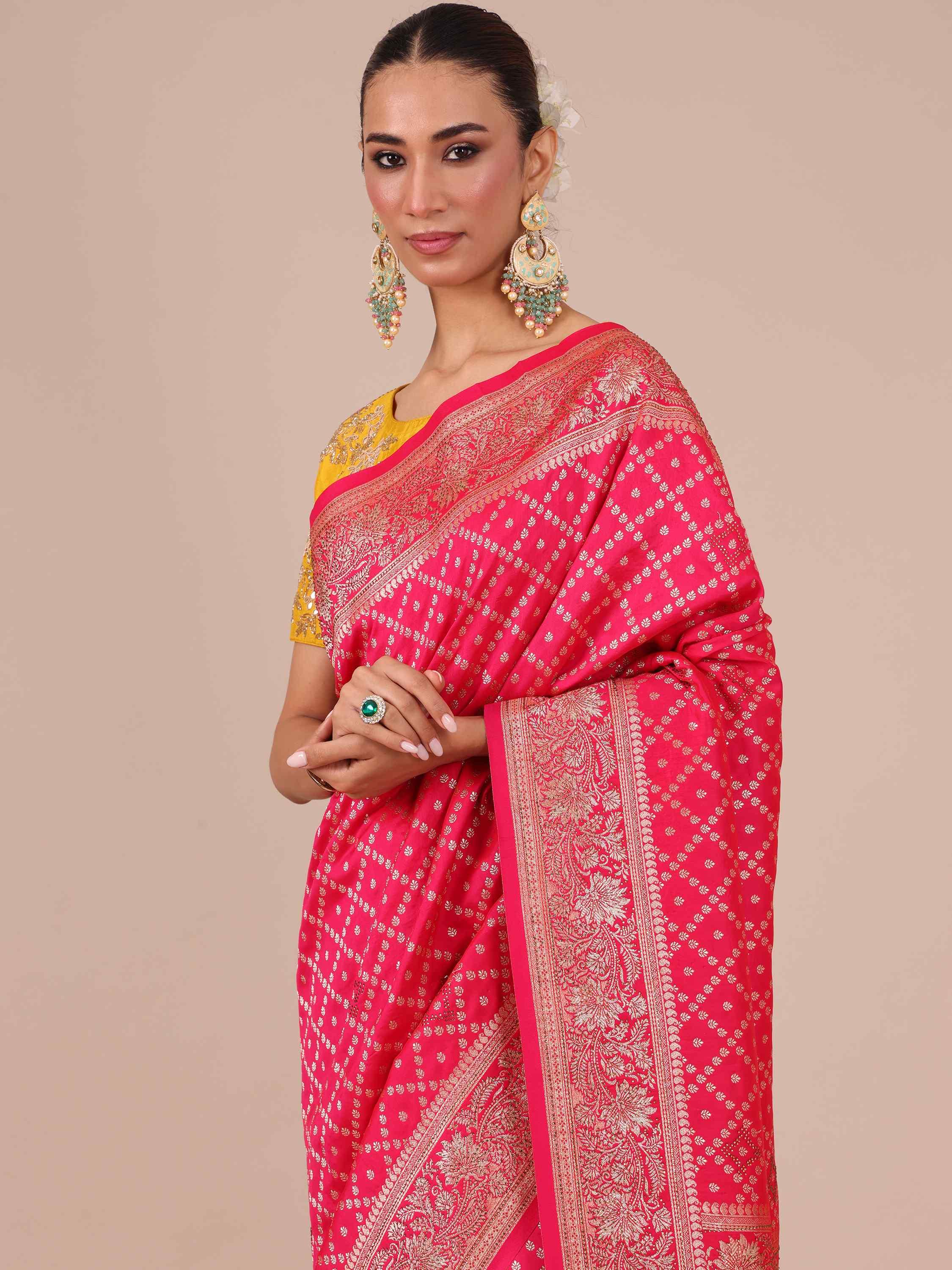 Rani Satin Silk Saree - House of Surya