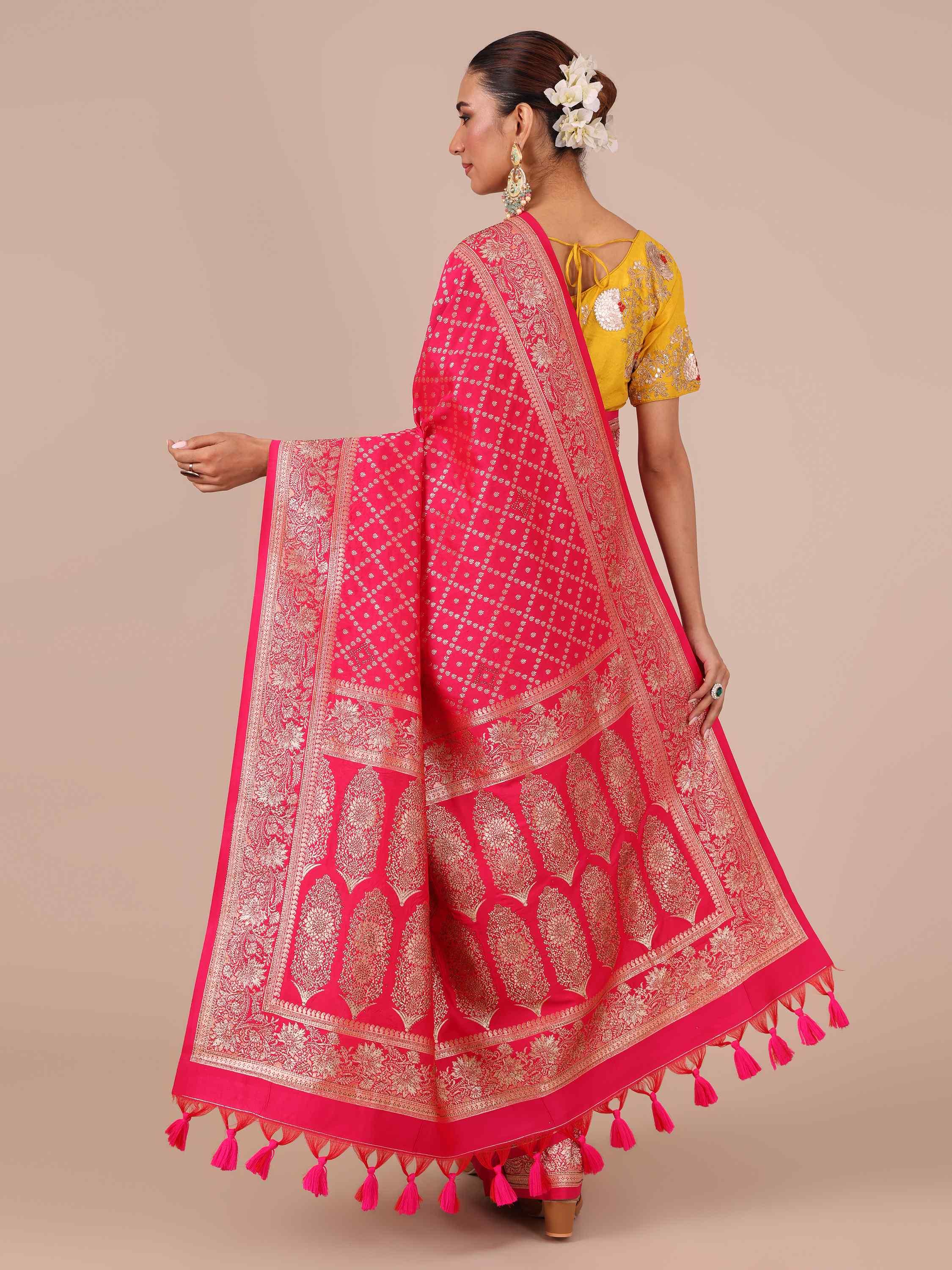 Rani Satin Silk Saree - House of Surya