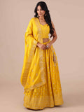 Yellow Chikankari Lehenga Choli With Matching Dupatta - House of Surya