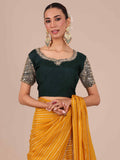 Yellow Organza Saree - House of Surya