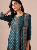 Peacock Green Suit with Matching Dupatta - House of Surya