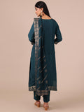 Peacock Green Suit with Matching Dupatta - House of Surya