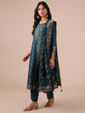 Peacock Green Suit with Matching Dupatta - House of Surya