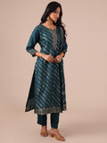 Peacock Green Suit with Matching Dupatta - House of Surya