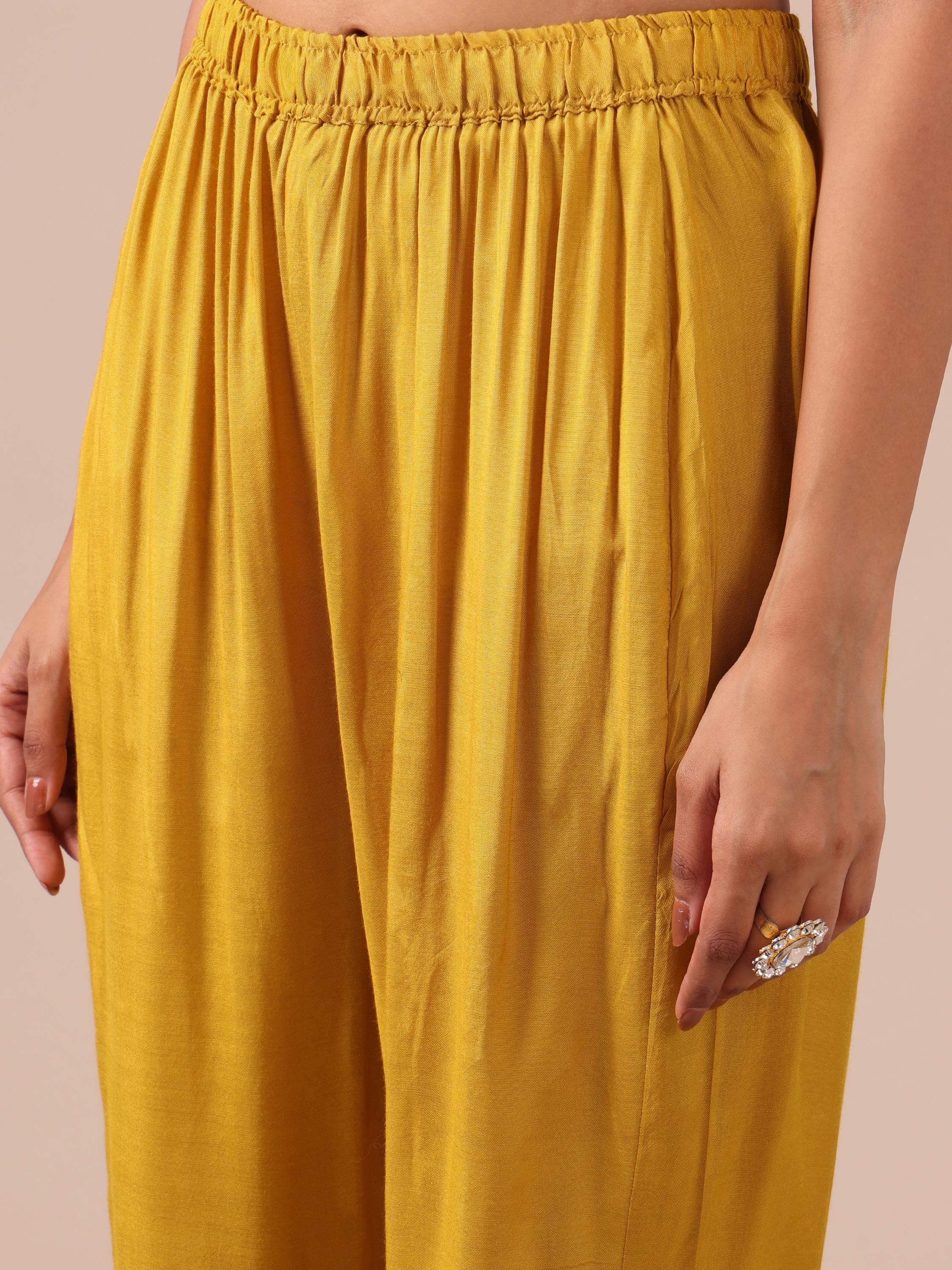 Yellow Suit In Weaving, Zari & Sequins Work - House of Surya