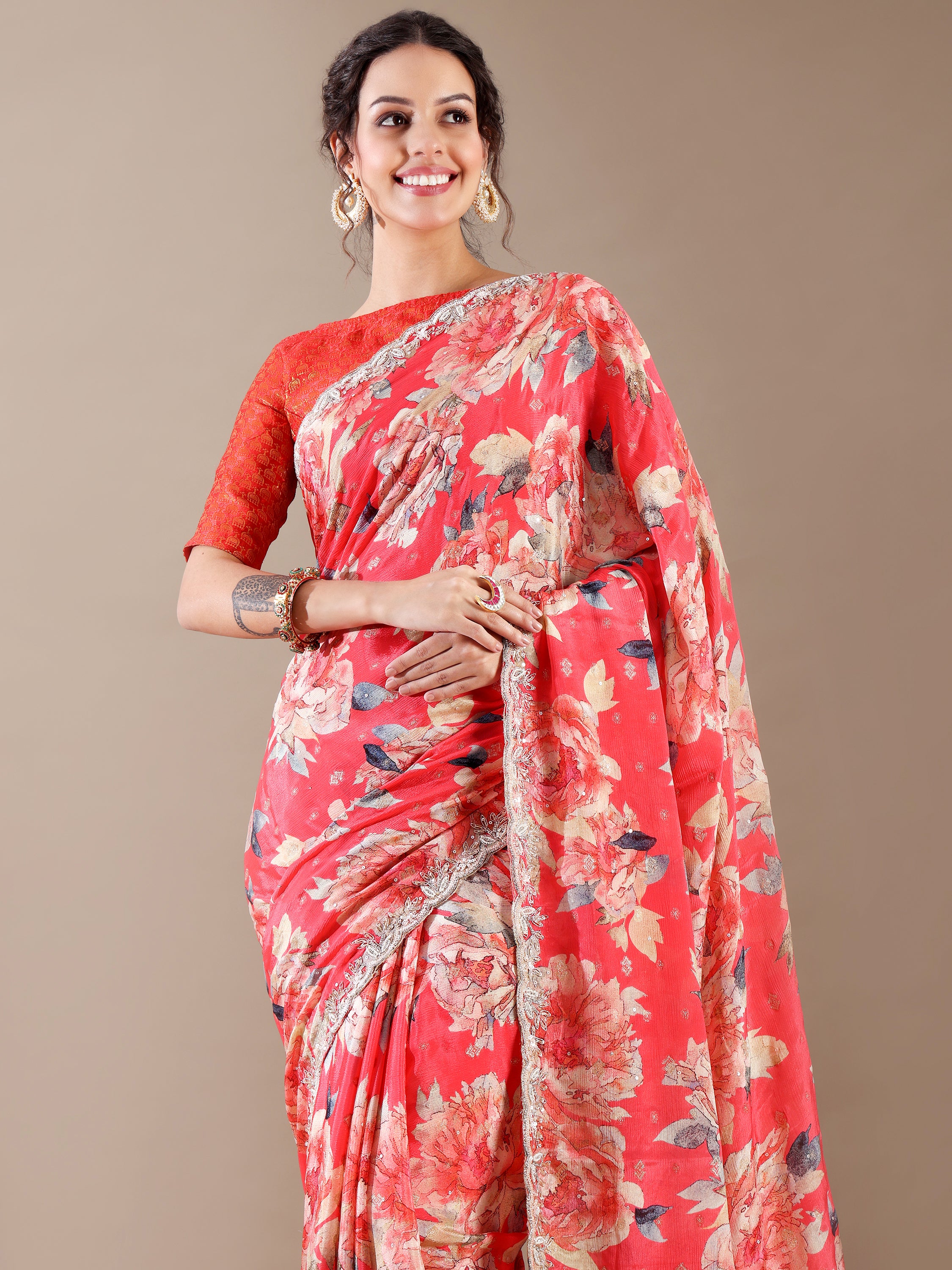Royal Red Saree Online - Elegant Traditional Wear | House of Surya