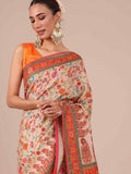 Cream Color Silk Saree - House of Surya