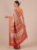 Cream Color Silk Saree - House of Surya