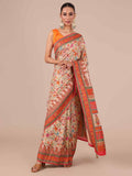 Cream Color Silk Saree - House of Surya.