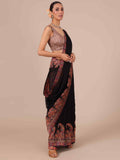Black Organza Saree with Blouse - House of Surya