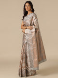 Classic Grey Silk Saree - House of Surya