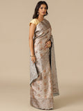Classic Grey Silk Saree - House of Surya
