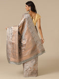 Classic Grey Silk Saree - House of Surya