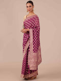 Wine Georgette Saree - House of Surya