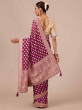 Wine Georgette Saree - House of Surya