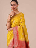 Mustard Dola Silk Saree - House of Surya