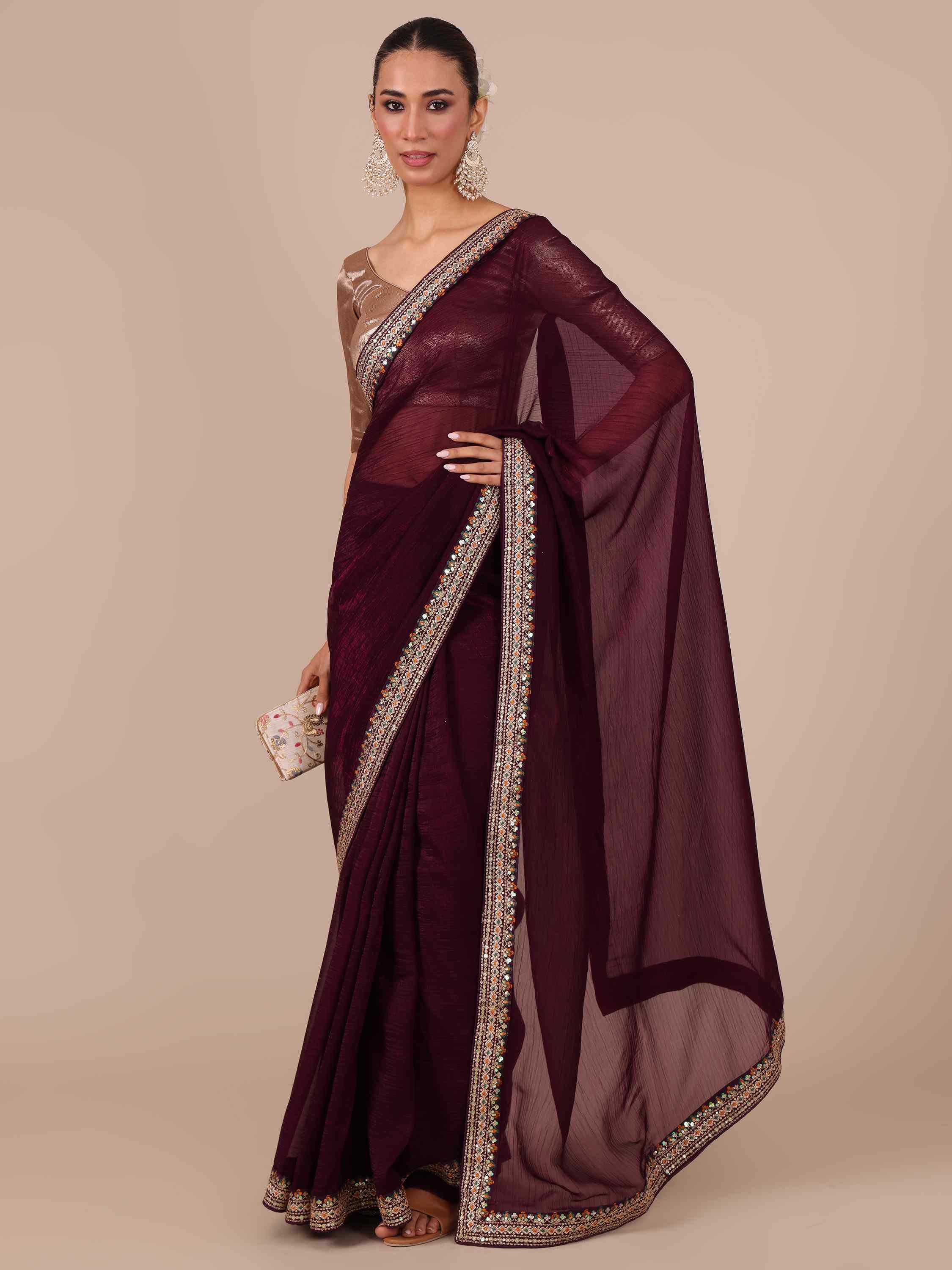 Buy Maroon Saree Online – House of Surya