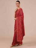 Kashmiri Georgette Saree in Radiant Rani with Unstitched Blouse - House of Surya