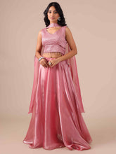 Peach Color Lehenga Choli with Sequins & Thread Work - House of Surya