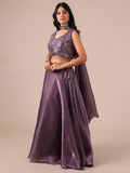 Dark Lavender Lehenga Choli with Sequins & Thread Work - House of Surya