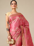 Gajri Crush Organza Saree with Gotta & Sequin Work