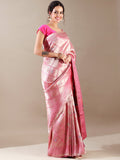 Charming Pink Silk Saree with Exquisite Weaving Unstitched Grace