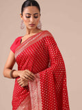 Red Georgette Saree with Blouse - House of Surya