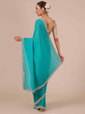 Rama Color Chinon Saree with Unstitched Blouse - House of Surya