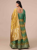 Rama Color Banarasi Silk Anarkali with Dupatta - House of Surya