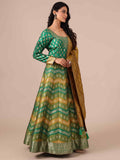 Rama Color Banarasi Silk Anarkali with Dupatta - House of Surya
