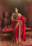 Red Crape Saree Featuring Zardozi Embroidery – ANTARA