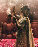 Saree In Onion With Zardozi – ANTARA