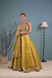Mehendi Green Lehenga Choli with Multi-Thread, Stones Work - House of Surya