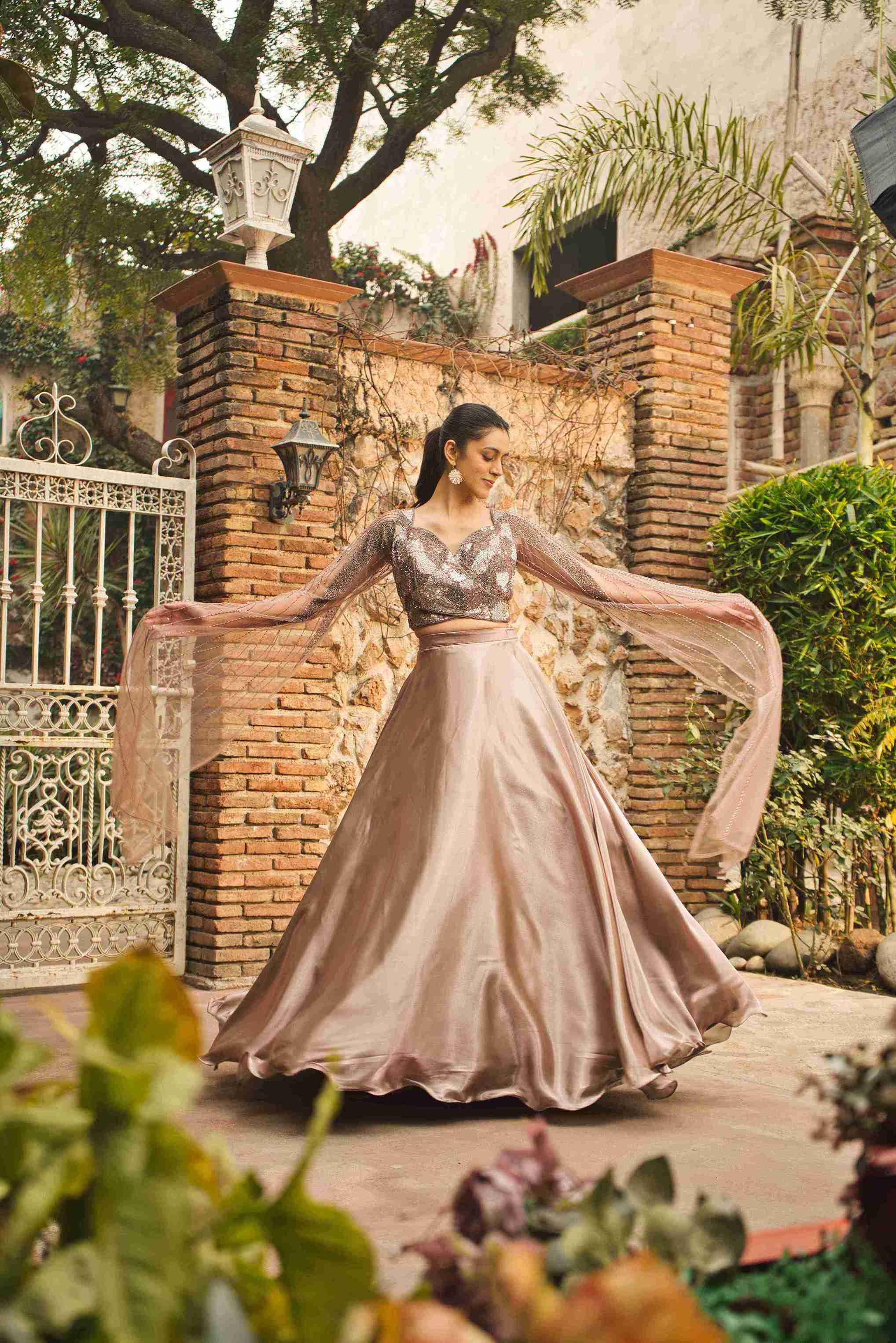 Chikoo Color Lehenga Choli – House of Surya